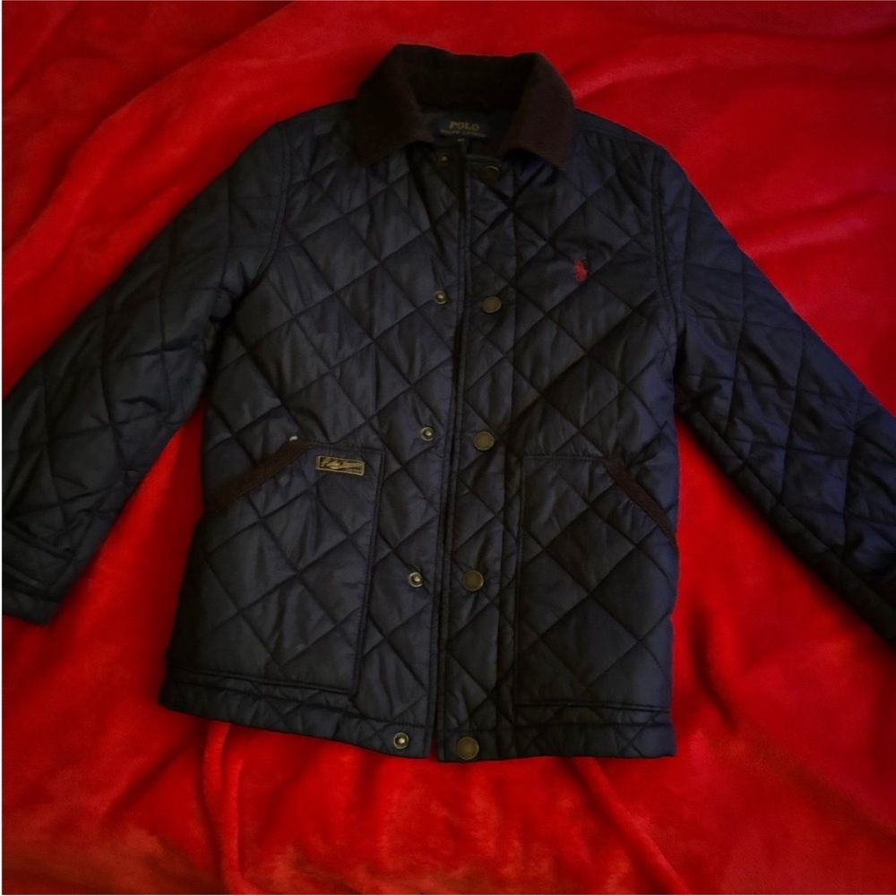 Polo by Ralph Lauren Dark Blue Jacket with Chocolate Collar